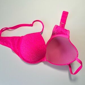 PINK Victoria's Secret Bold Pink Underwire Bra Valentines